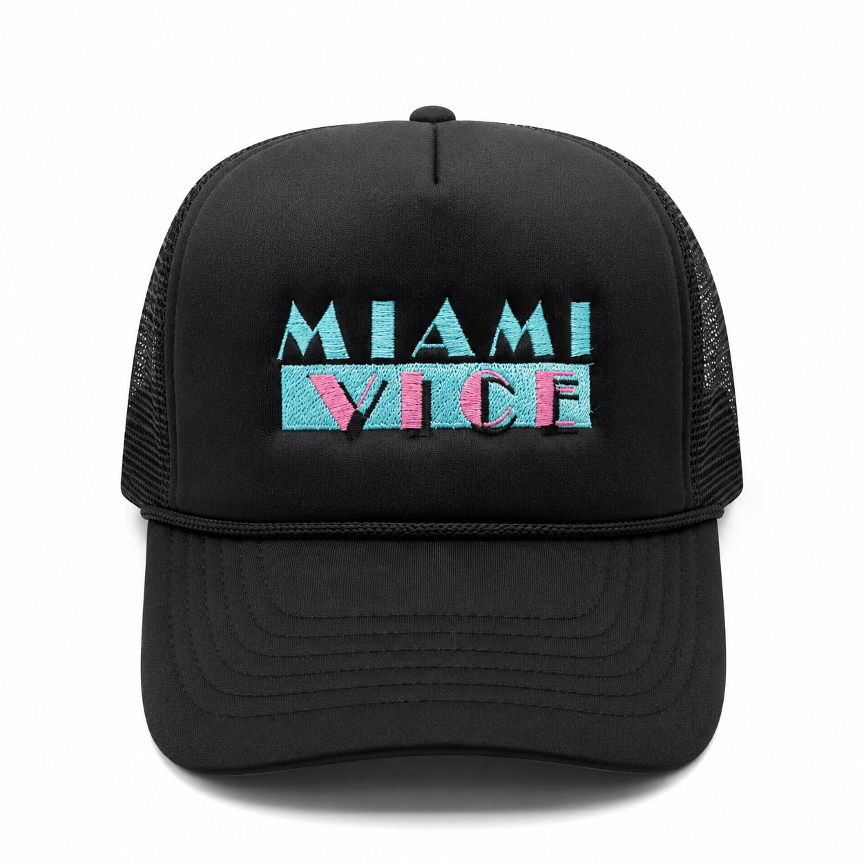 Miami Vice Mesh Trucker Snapback (Black)