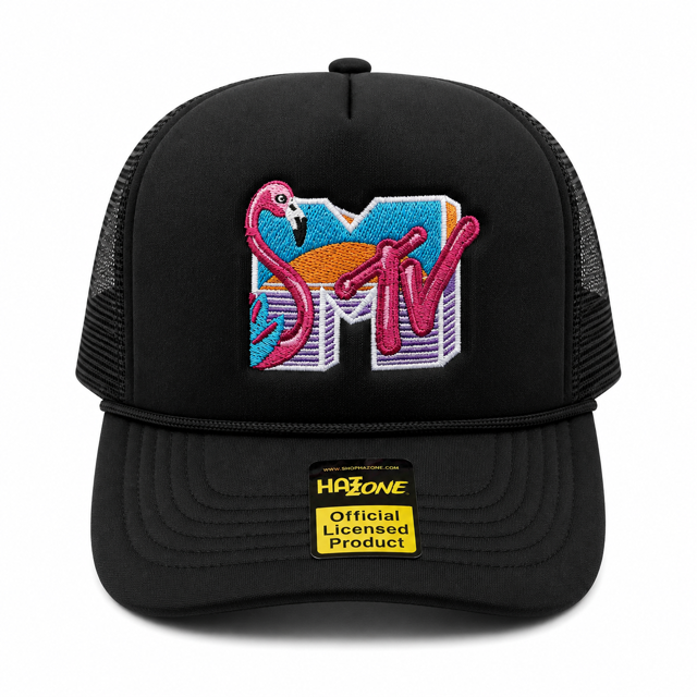 Flamingo MTV Mesh Trucker Snapback (Black)