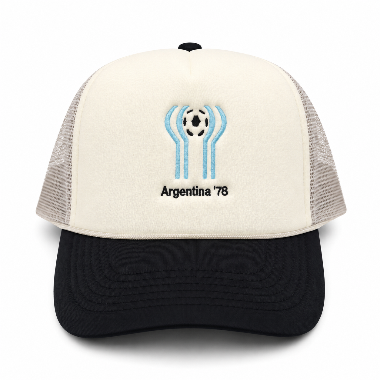 Argentina 78 WC Mesh Trucker Snapback (Beige/Black)