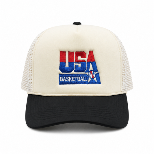 Team USA Mesh Trucker Snapback (Beige/Black)