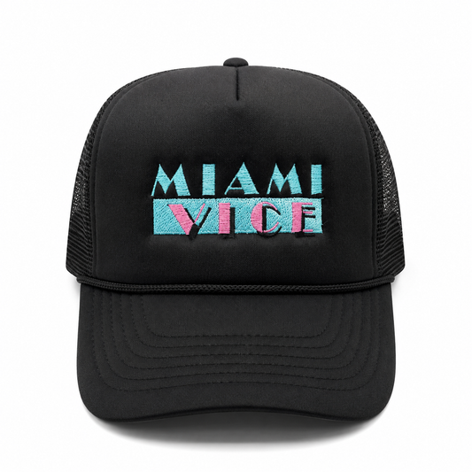 Miami Vice Mesh Trucker Snapback (Black)