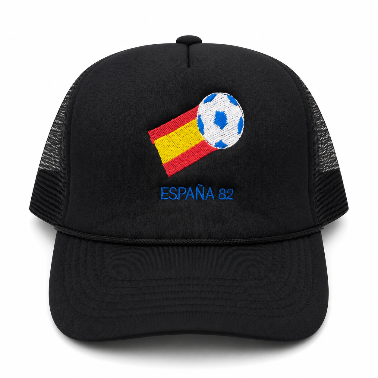 Spain Espana 82 WC Mesh Trucker Snapback (Black)