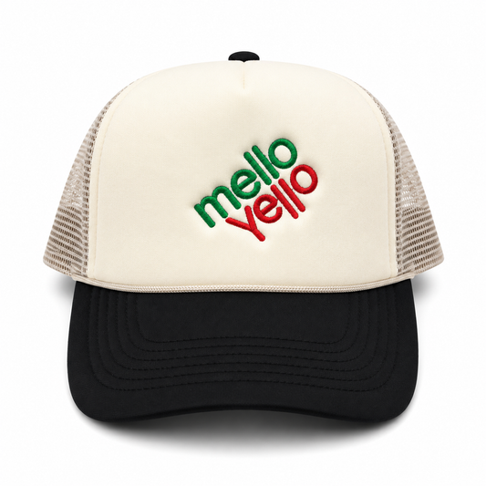 Mellow Yellow Mesh Trucker Snapback (Beige/Black)