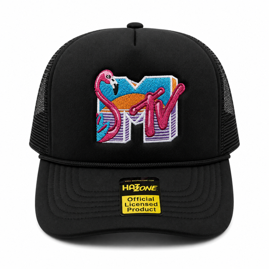 Flamingo MTV Mesh Trucker Snapback (Black)