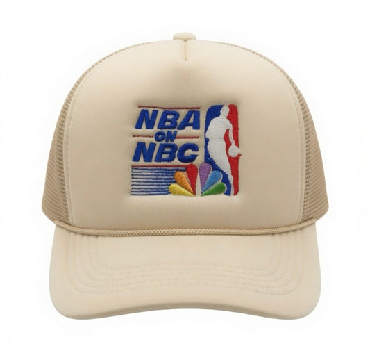90s Basketball Mesh Trucker Snapback (Khaki)